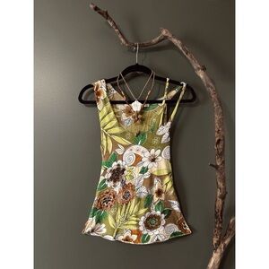 Vintage Y2K Boho Tropical Beaded Top